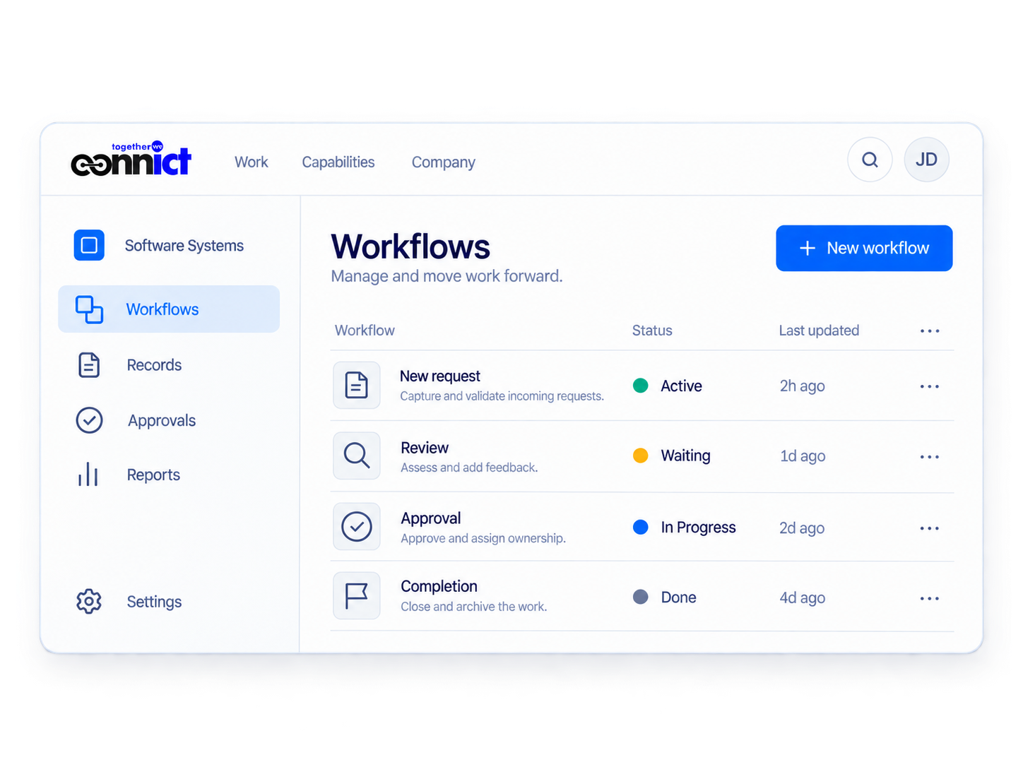 Workflow interface
